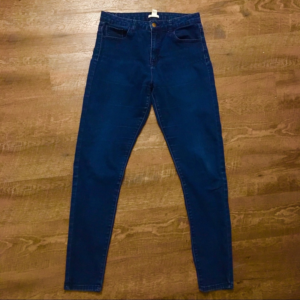 High Waist Blue Jeggings